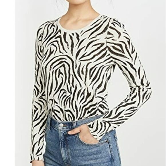 ATM Tops - ATM Zebra Print Slub Cotton Long Sleeve Tee – Women’s Medium